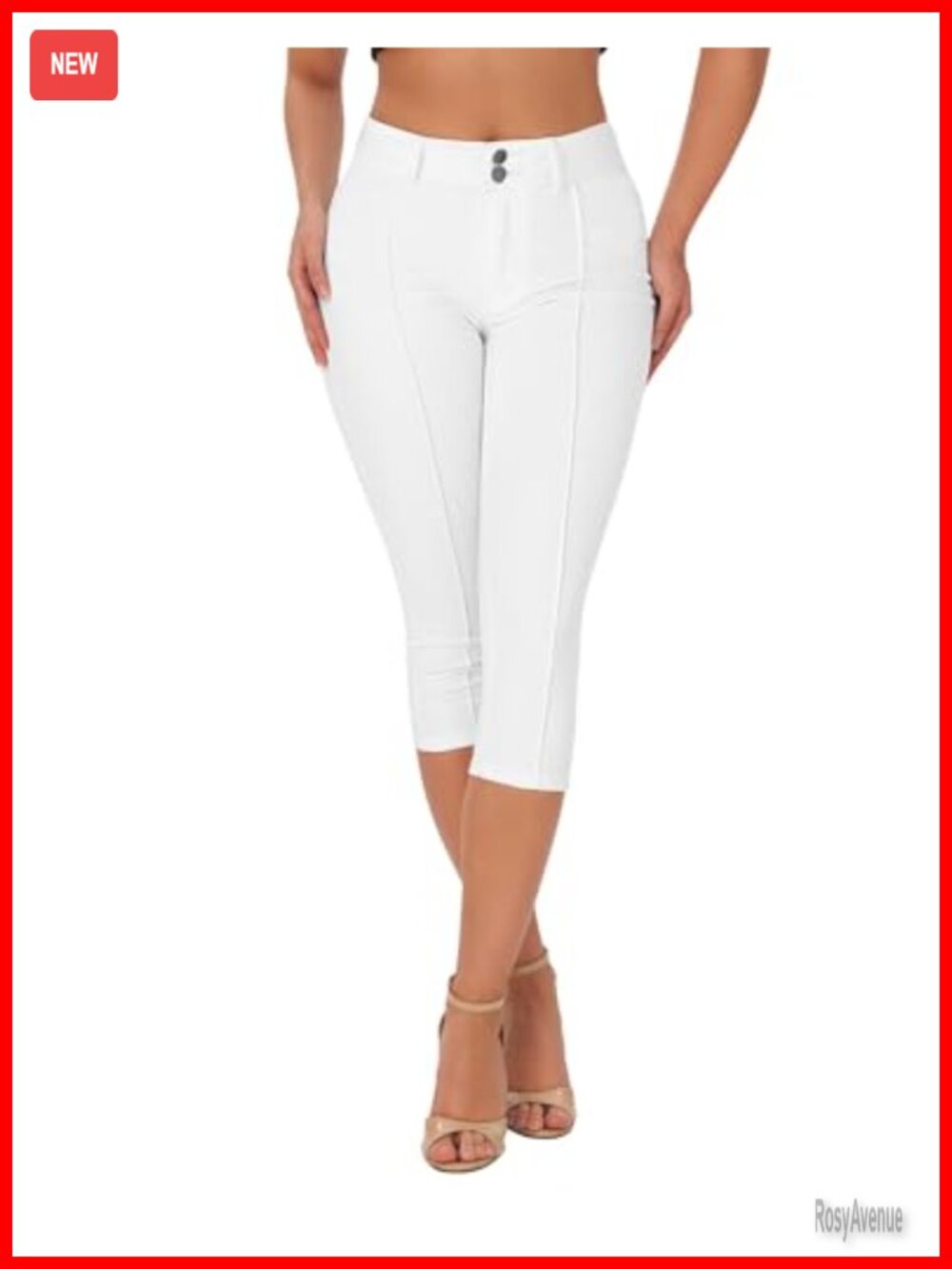 Trendy Mid Rise Skinny Stretchy Front Seam Capri Denim Jeans
